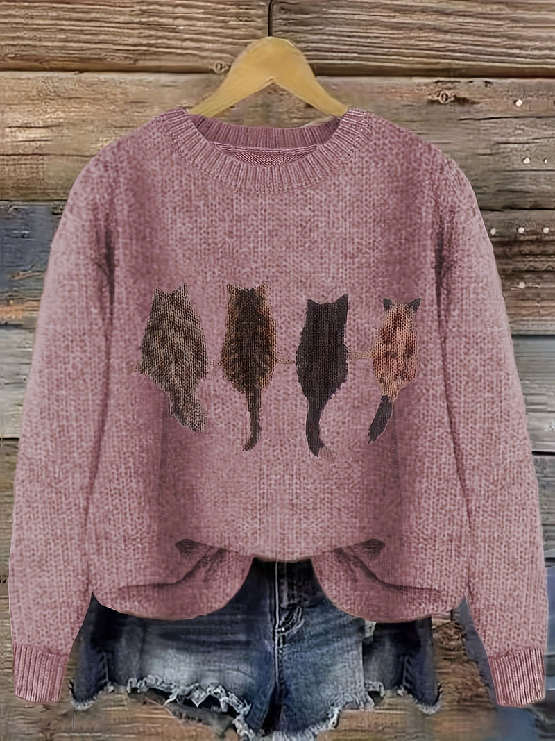 Nina - afslappet fit sweater med rund halsudskæring og ribbet trim