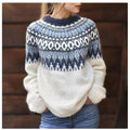 Charlotte - Unik mønstret sweater med lange ærmer og oversized pasform