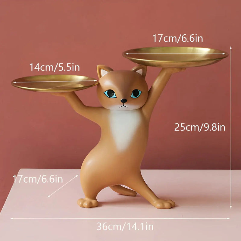 TidyCat – Dekorativ kattehængende bakkestatue til borddekoration