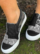 Olivia - Slip on sneakers med leopardprint og farveblokdesign