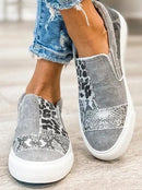Olivia - Slip on sneakers med leopardprint og farveblokdesign