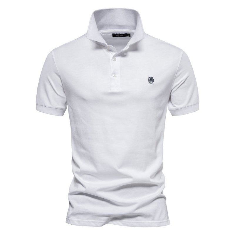 Luca - Slim fit poloskjorte med korte ærmer og knap ned foran