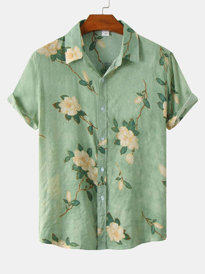 George – Moderne skjorte med korte ærmer og blomsterprint i vintage stil