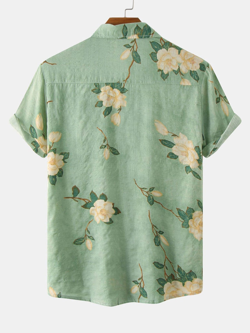 George – Moderne skjorte med korte ærmer og blomsterprint i vintage stil