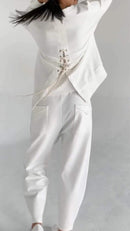 Alina - Afslappet Todelt Jakkesæt Med Rund Hals Og Lange Armer