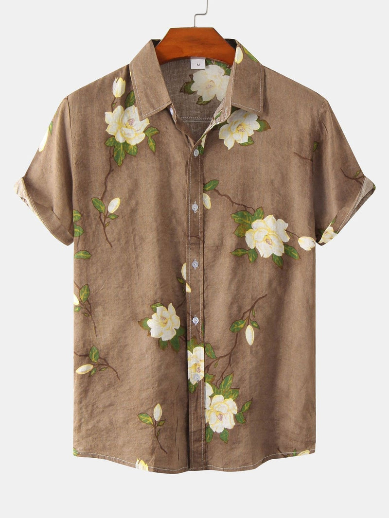 George – Moderne skjorte med korte ærmer og blomsterprint i vintage stil