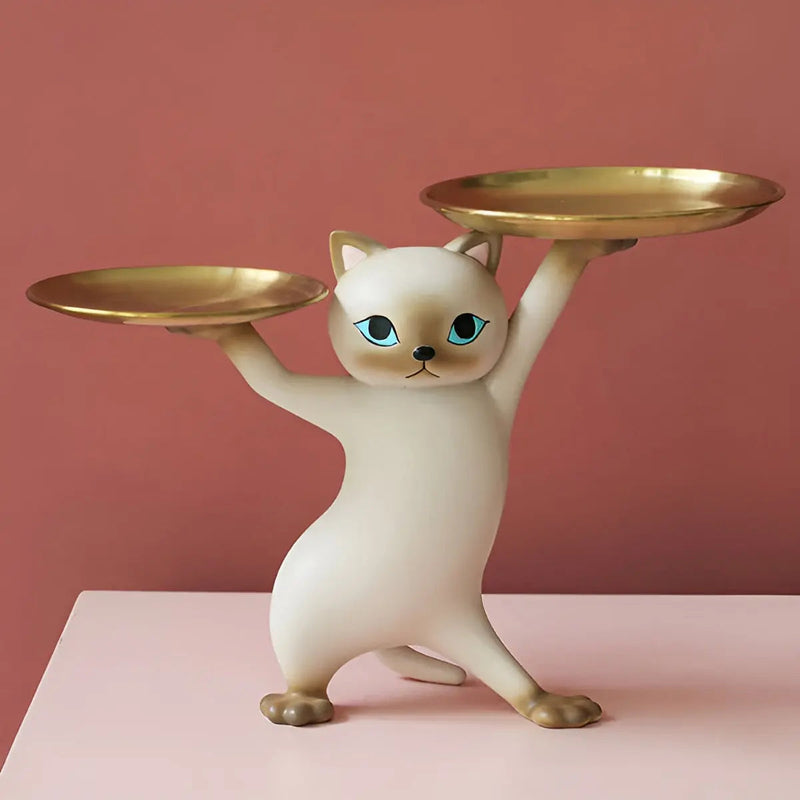 TidyCat – Dekorativ kattehængende bakkestatue til borddekoration