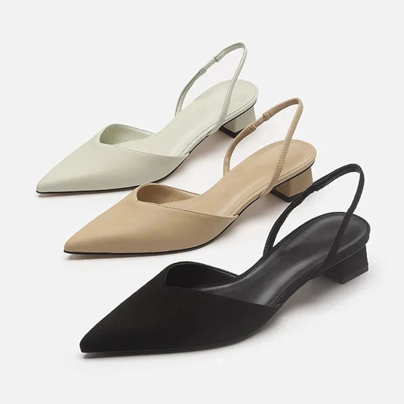 Lena – Slingback sandaler med fin hæl og spids tå