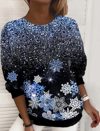Lily - Glitrende Gradient Snefnug Sparkle Top