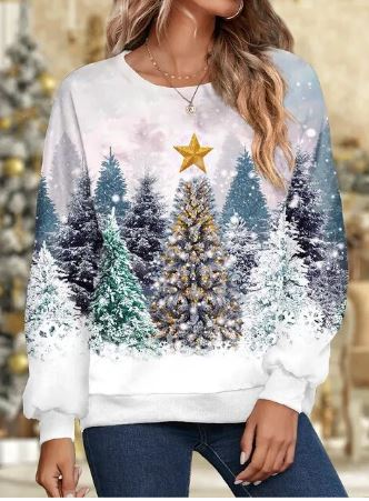 Lily - Glitrende Gradient Snefnug Sparkle Top