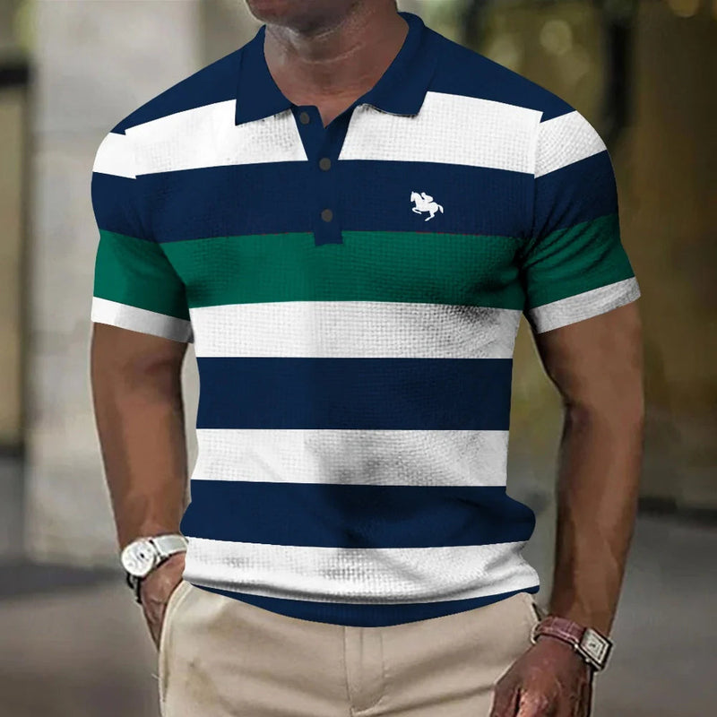Luca – Stribet poloshirt med rene linjer og skræddersyet stel