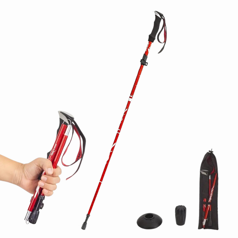 StepGuard - Justerbar vandrestok med stropper og foldbart design