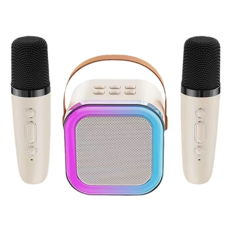 EchoWave - Bærbar mini-karaokemaskine med to trådløse mikrofoner og klar stereolyd