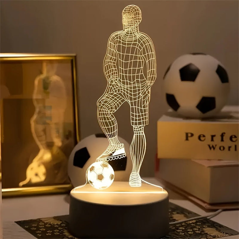 GoalBright - StrikerLite 3D Fodboldspiller LED Bordlampe