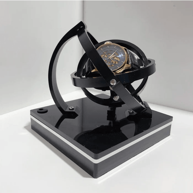 OrbitWatch – Roterende Globusstativ med 360° Display til Ure