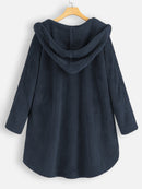 ClaraOversized sammet huva jacka