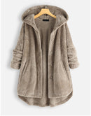 ClaraOversized sammet huva jacka